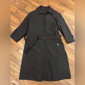 London Fog belted dark gray removable lining trench coat
